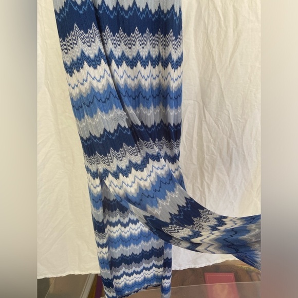 AQUA BLUE WHITE MAXI Summer Dress Size Small - Picture 9 of 9